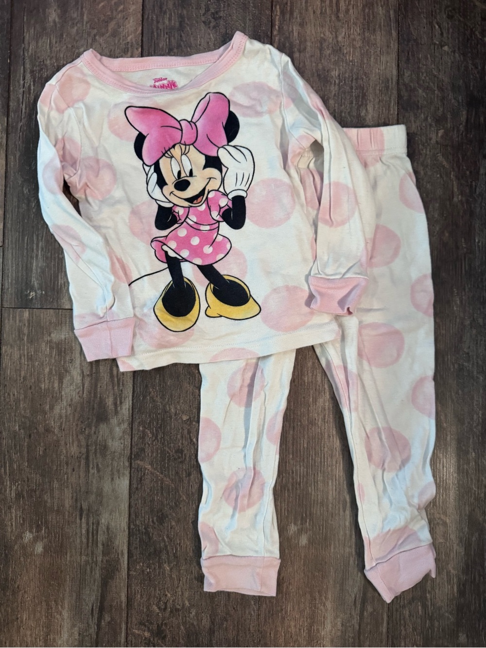 Disney Minnie Mouse Pink Polka Dot Kids Pajama Set